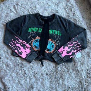 Mind Control Tie Front Sweatshirt